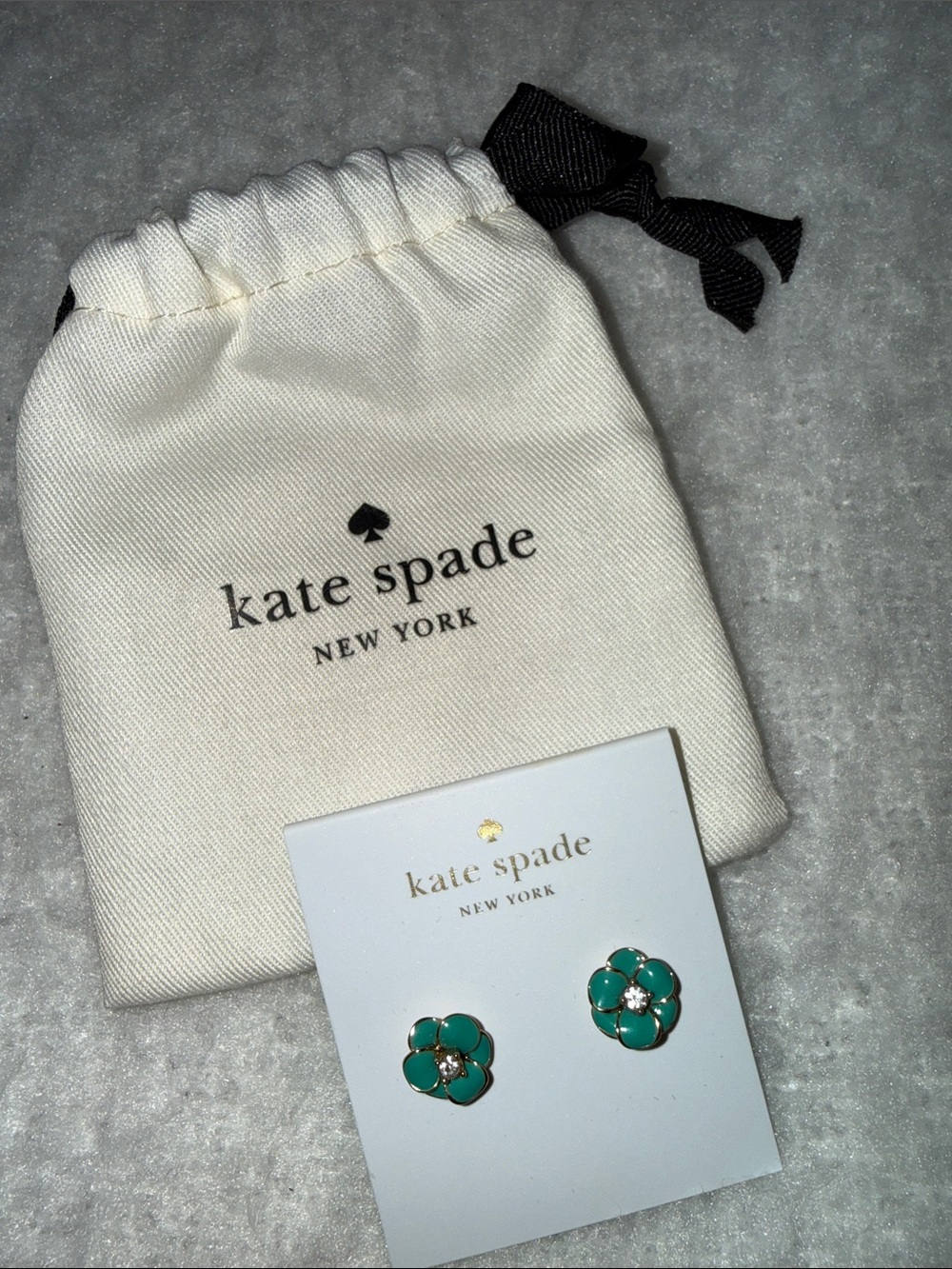 kate spade Turquoise Gold Floral Stud Earrings